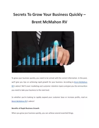 secrets to grow your business quickly