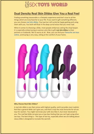 Dual Density Real Skin Dildos Give You a Real Feel