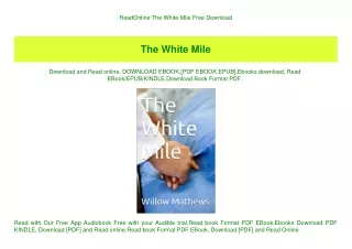 ReadOnline The White Mile Free Download
