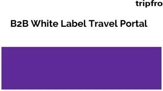 B2B White-Label Travel Portal