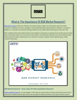 What Is The Importance Of B2B Market Research