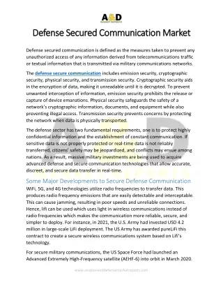 defense secured communication market defense