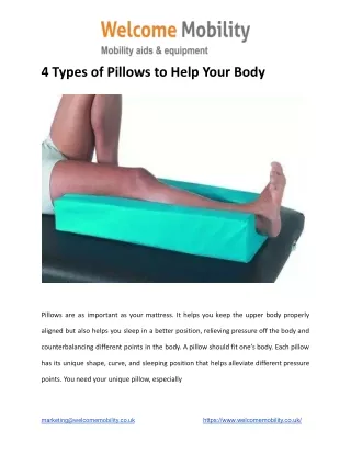 4 Types of Pillows to Help Your Body