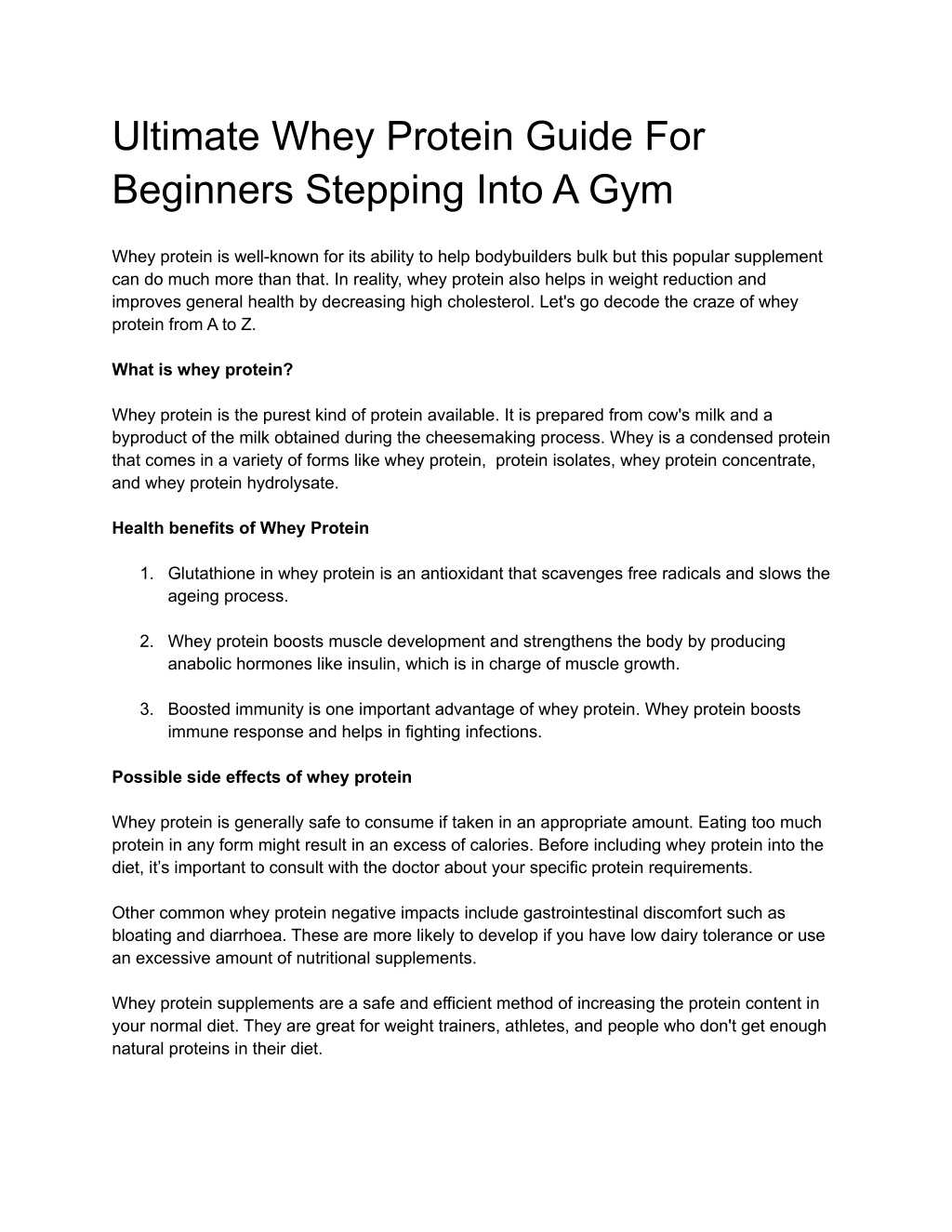 PPT - Ultimate Whey Protein Guide For Beginners Stepping Into A Gym ...