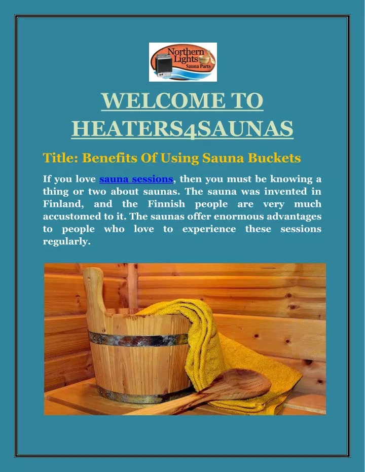 welcome to heaters4saunas