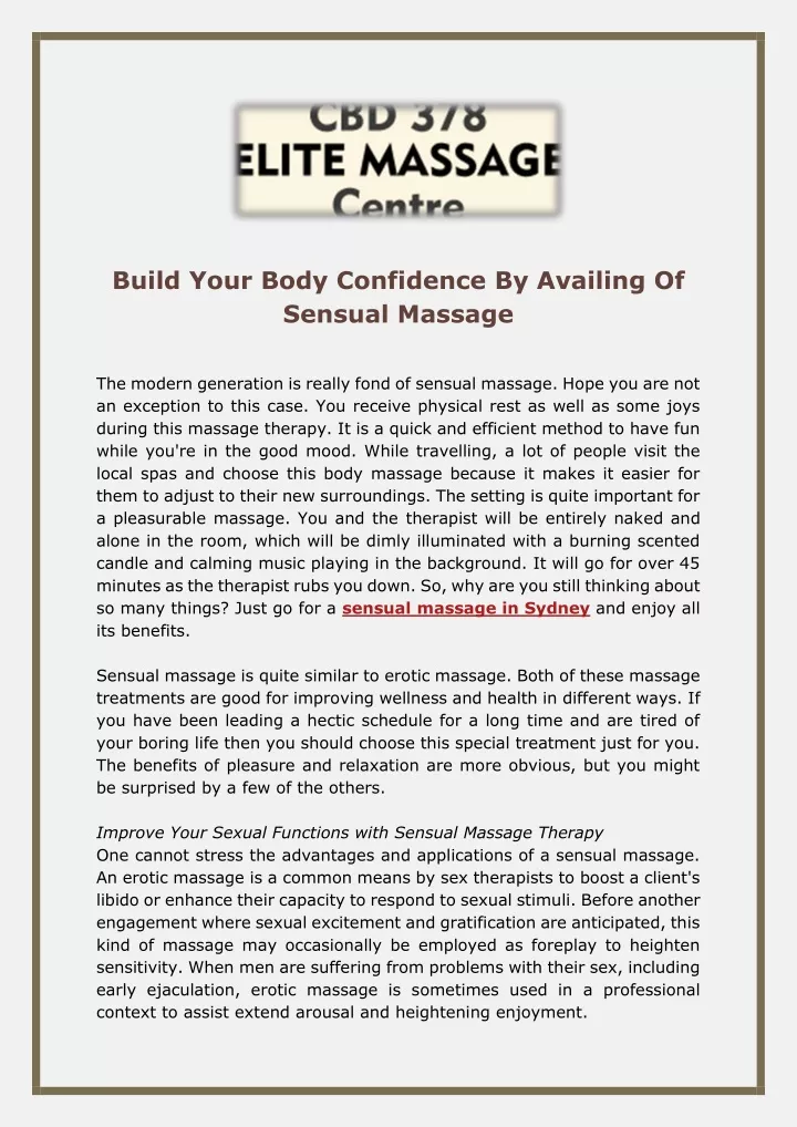 build your body confidence by availing of sensual