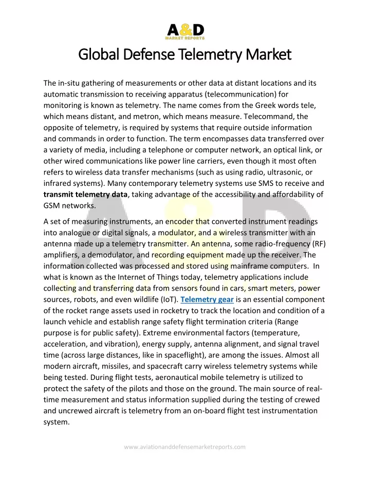 global defense telemetry market global defense