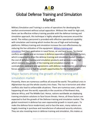 global defense training and simulation global