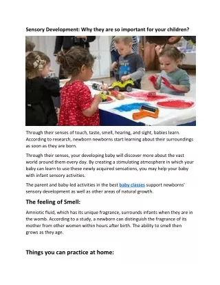 sensory development why they are so important