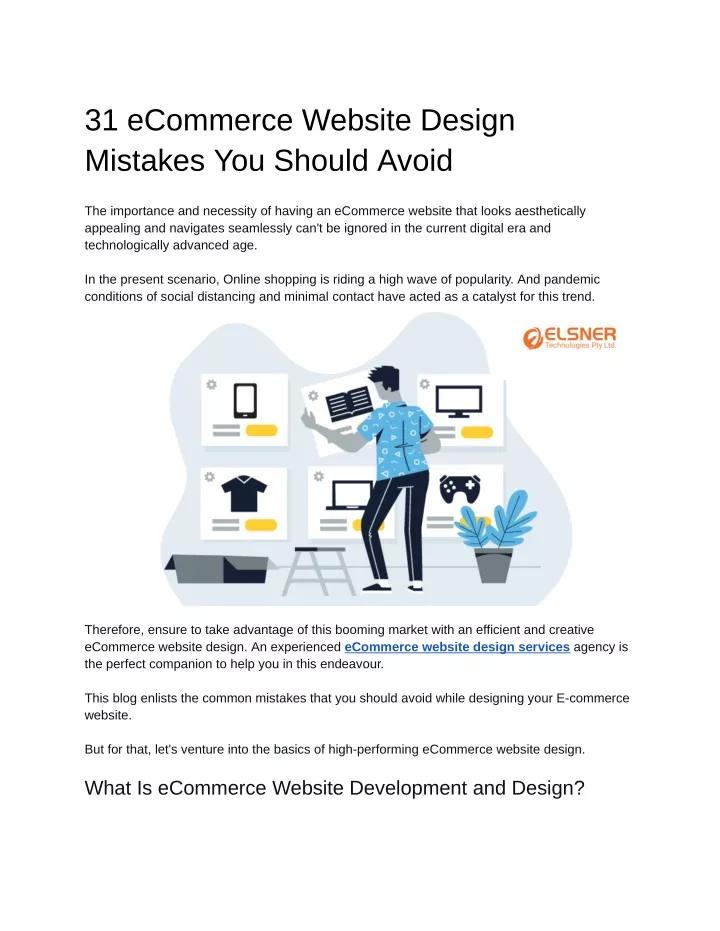 31 ecommerce website design mistakes you should