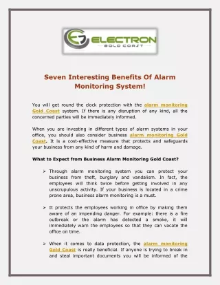 Seven Interesting Benefits Of Alarm Monitoring System
