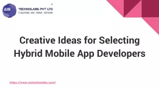 creative ideas for selecting hybrid mobile app developers