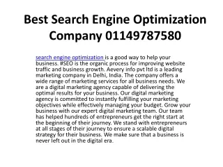 Best Search Engine Optimization Company 01149787580