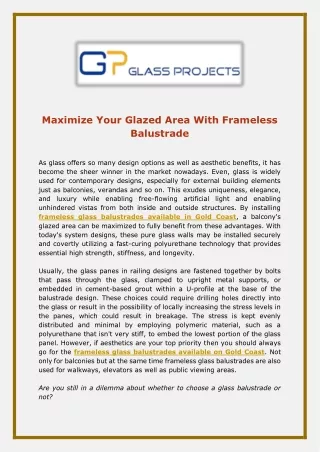 maximize your glazed area with frameless