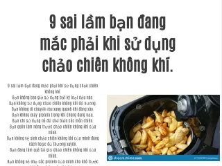 9 sai lầm bạn đang mắc phải khi sử dụng chảo chiên không khí.