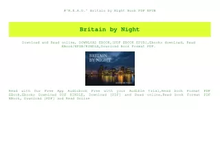 #^R.E.A.D.^ Britain by Night Book PDF EPUB