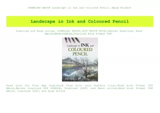 DOWNLOAD EBOOK Landscape in Ink and Coloured Pencil (Epub Kindle)