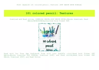 Free [epub]$$ 101 colored pencil Textures [PDF EBOOK EPUB KINDLE]
