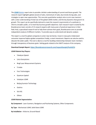 the lidar market report aims to provide