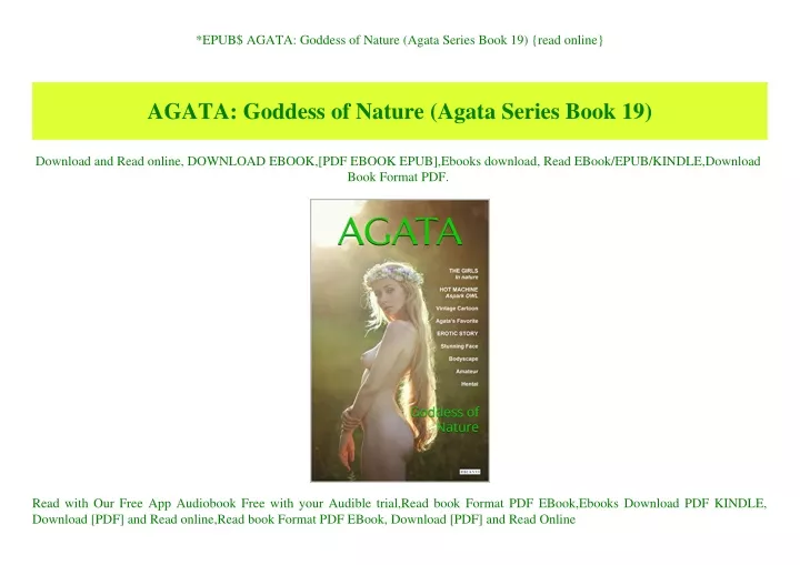 epub agata goddess of nature agata series book