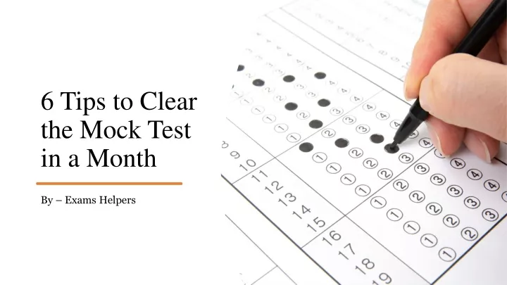 6 tips to clear the mock test in a month