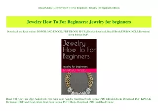 {Read Online} Jewelry How To For Beginners Jewelry for beginners EBook