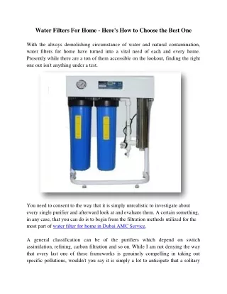 water filters for home here s how to choose
