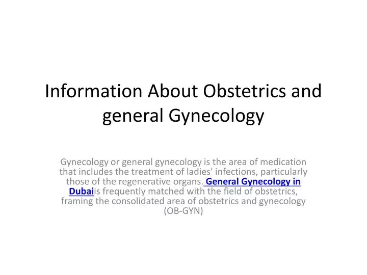 PPT - General Gynecology PowerPoint Presentation, Free Download - ID ...