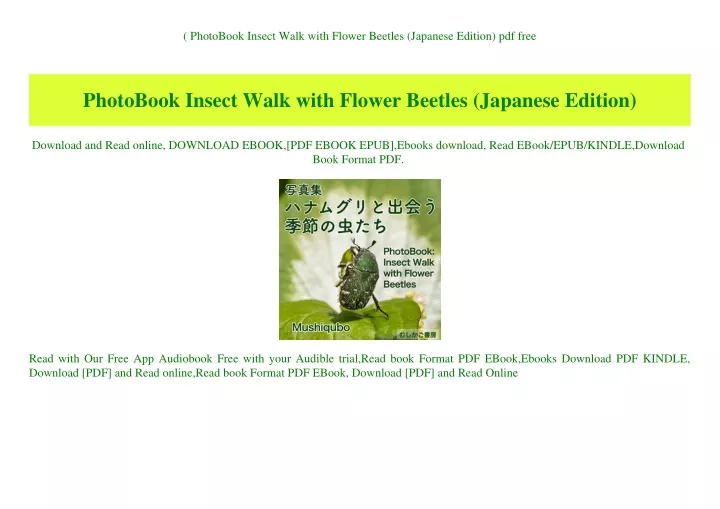 photobook insect walk with flower beetles