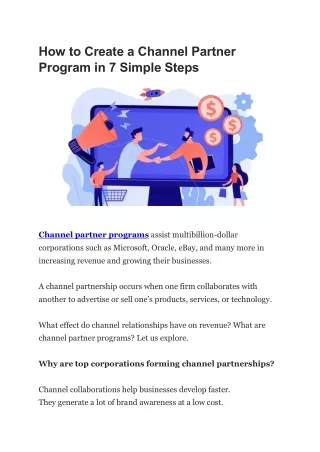 How to Create a Channel Partner Program in 7 Simple Steps