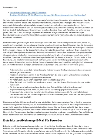 So Lehnen Sie Eine Bewerbung Höflich Ab