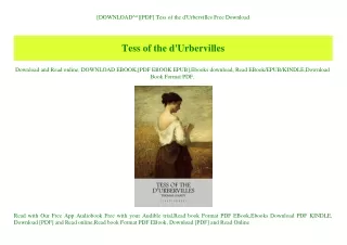 [DOWNLOAD^^][PDF] Tess of the d'Urbervilles Free Download