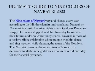ULTIMATE GUIDE TO NINE COLORS OF NAVRATRI 2021 — KARMAPLACE.COM