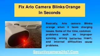 fix arlo camera blinks orange in seconds