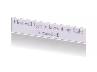 how will i get to know if my flight is canceled