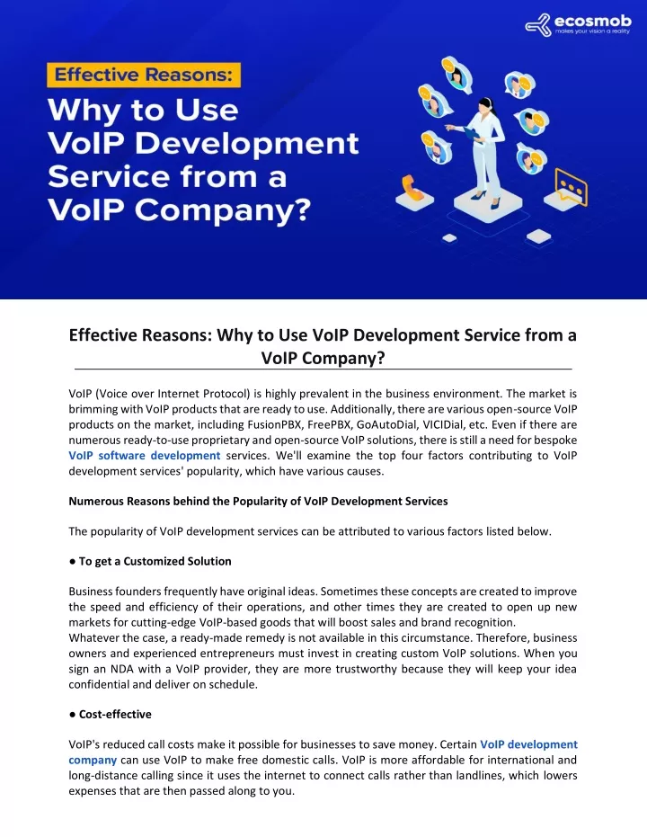 effective reasons why to use voip development