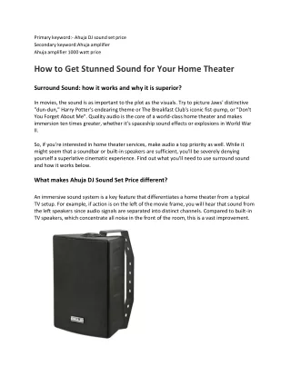 primary keyword ahuja dj sound set price
