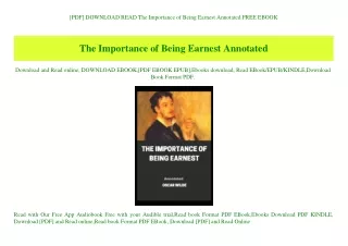[PDF] DOWNLOAD READ The Importance of Being Earnest Annotated FREE EBOOK