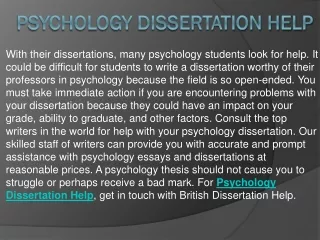 psychology dissertation help