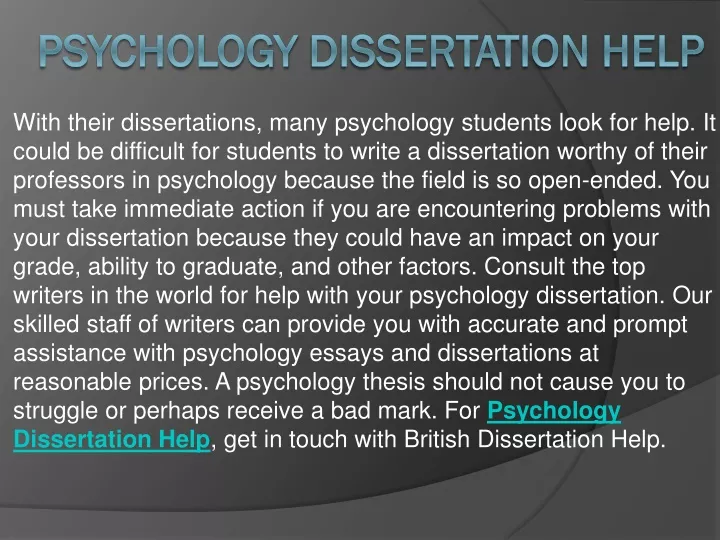 psychology dissertation help