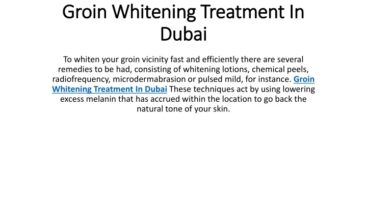 groin whitening treatment in dubai