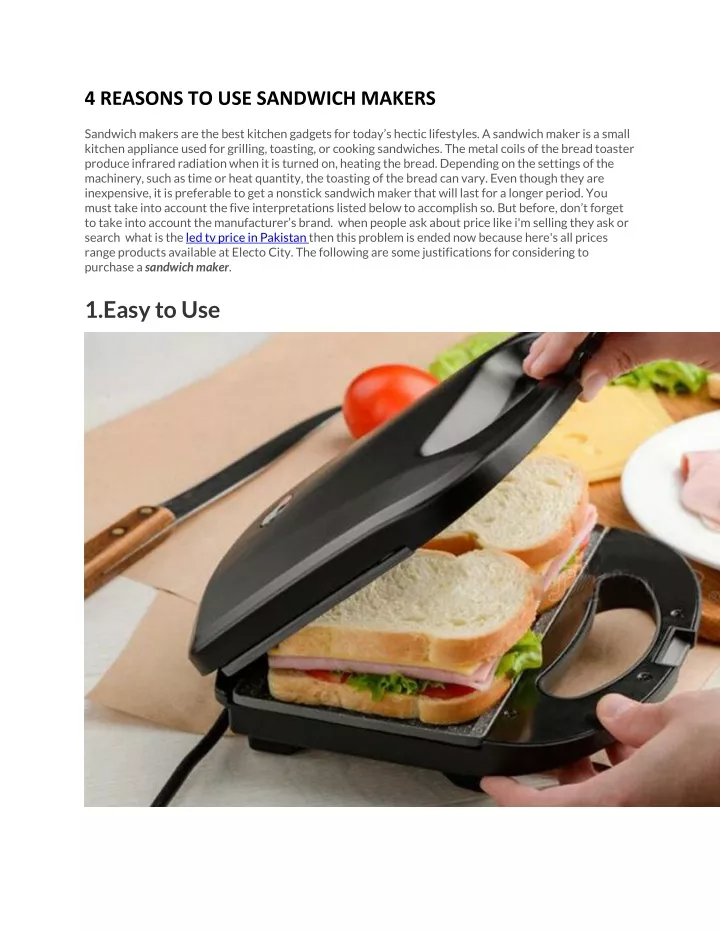 4 reasons to use sandwich makers