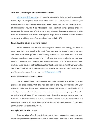 tried and true strategies for ecommerce