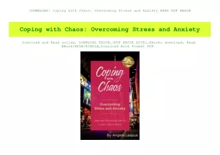 {DOWNLOAD} Coping with Chaos Overcoming Stress and Anxiety READ PDF EBOOK