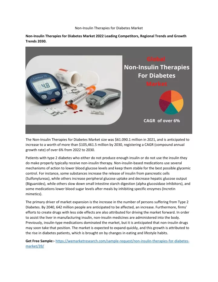 non insulin therapies for diabetes market