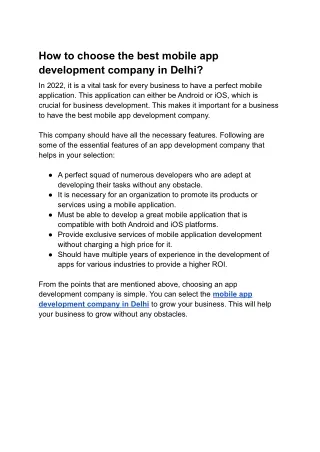 how to choose the best mobile app development