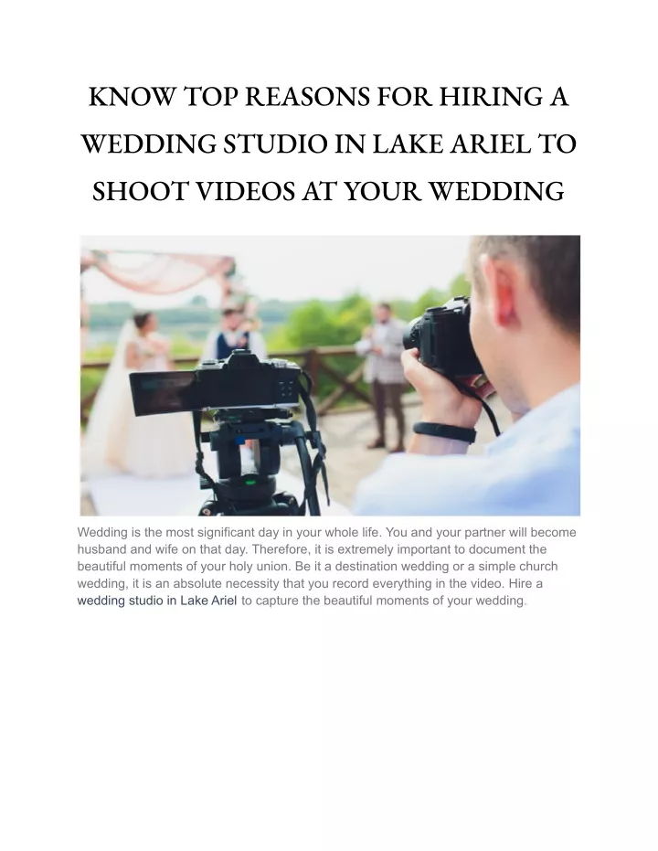 know top reasons for hiring a wedding studio