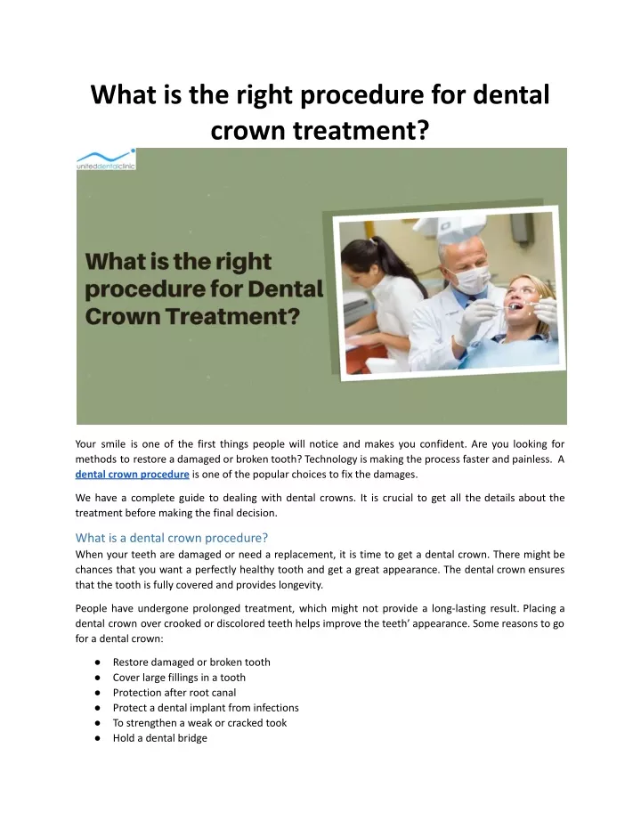 what is the right procedure for dental crown