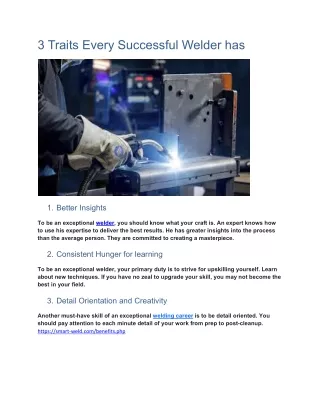 3 traits every successful welder has