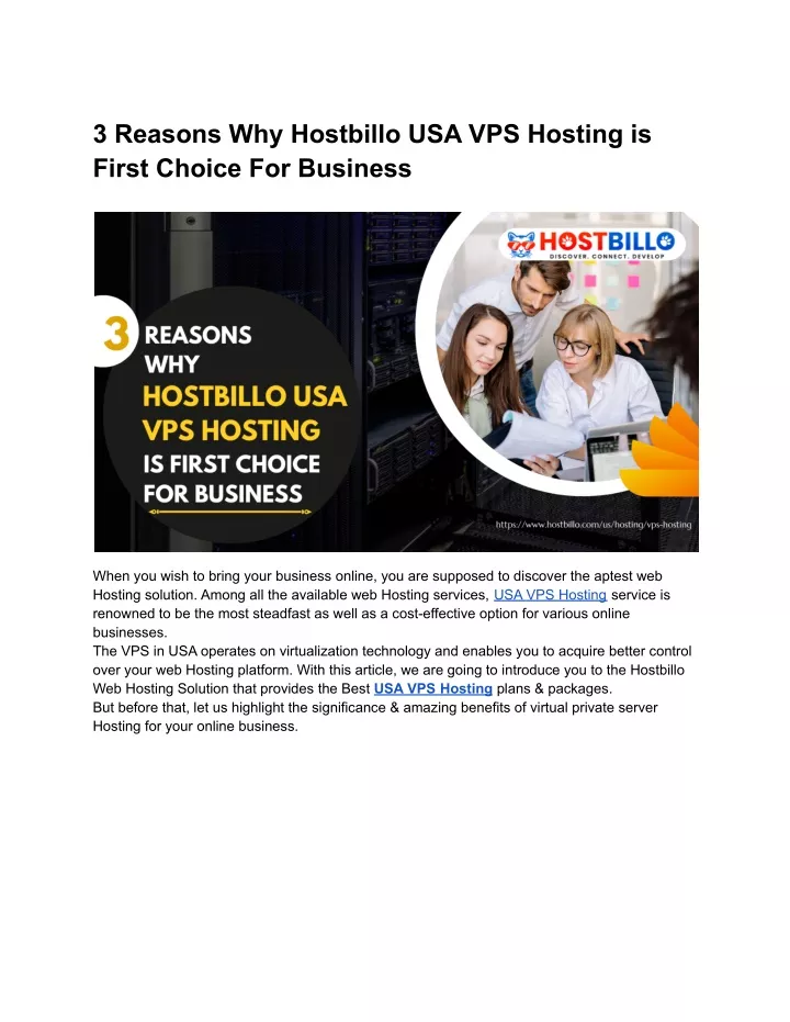 3 reasons why hostbillo usa vps hosting is first